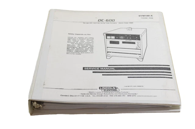 Lincoln Svm188-A Service Manual. Dc-600, Codes Above 10580, October 2008