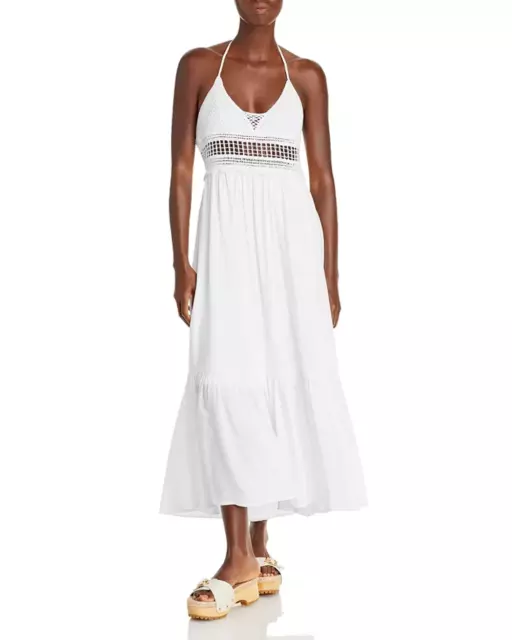 AQUA Crochet Trim Halter Maxi Dress 2