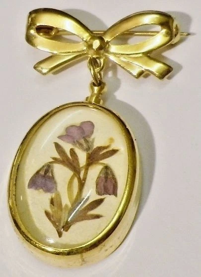 Broche Vintage Fleur Or Avec Perles Nacrées - État Impeccable - Occasion Rare
