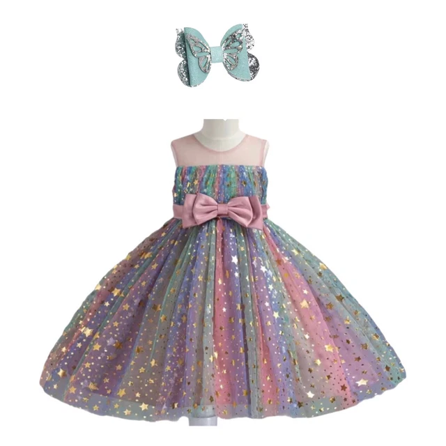 New 2Pc Girls Sequin Star Tutu Dress, Party, Wedding, Pageant. Size 9-10 Years