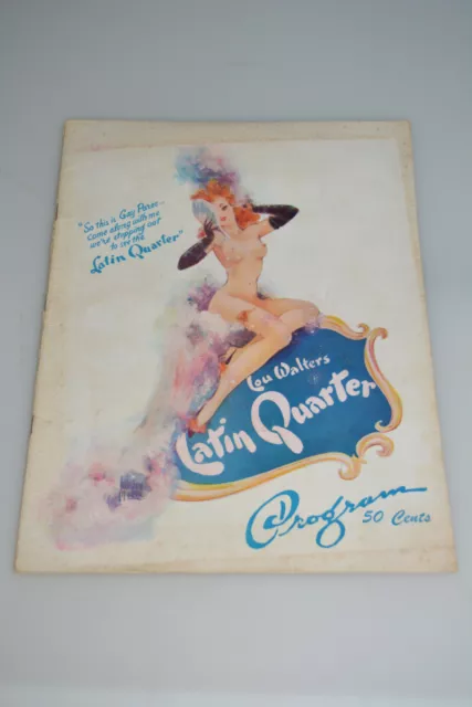 1948 Lou Walters Latin Quarter New York City Night Club Souvenir Program Risque