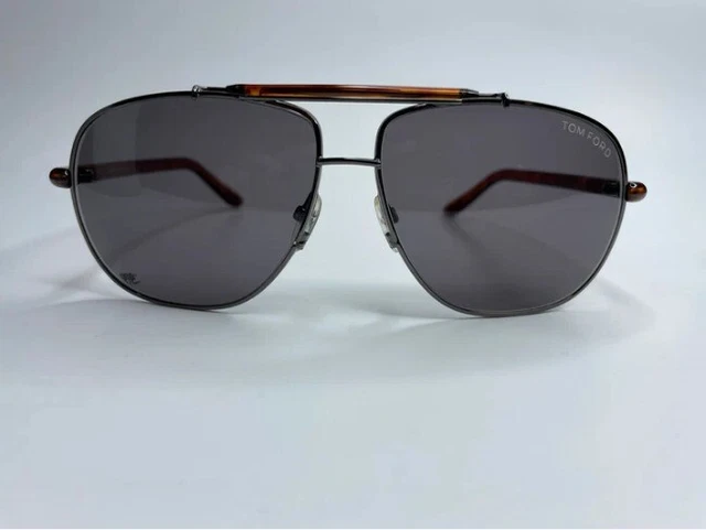 Tom Ford Adrian TF243 Sunglasses Gray Aviator Square 12A Dark Bronze [62-13-145]