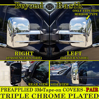 1999-2015 CHEVY SILVERADO 2500/3500 TOWING FULL Chrome Mirror Covers Overlay NSL