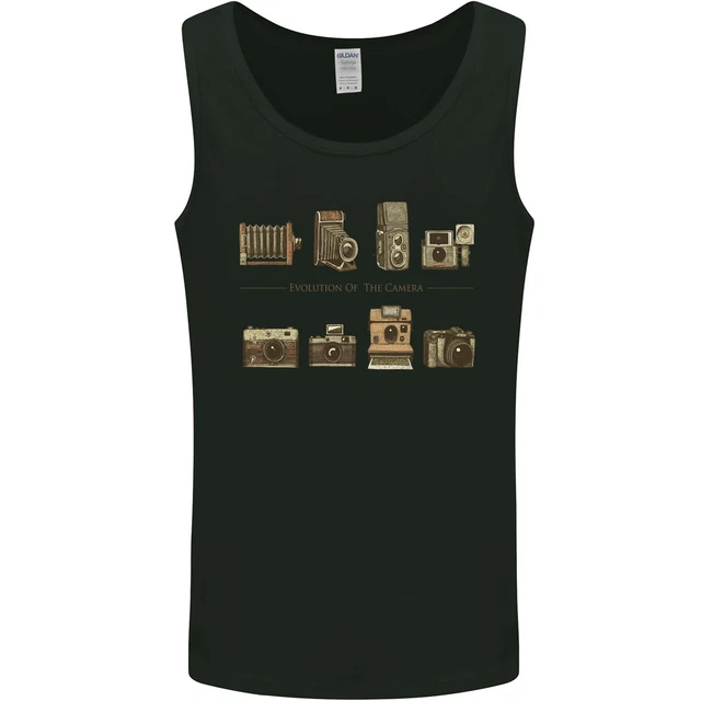 Photography Camera Evolution Photographer Mens Vest Tank Top