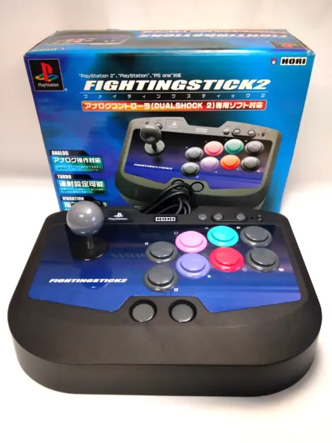 Hori Fighting Stick 2 Arcade Joystick Controller Box PS PS2JapanVer Near Mint