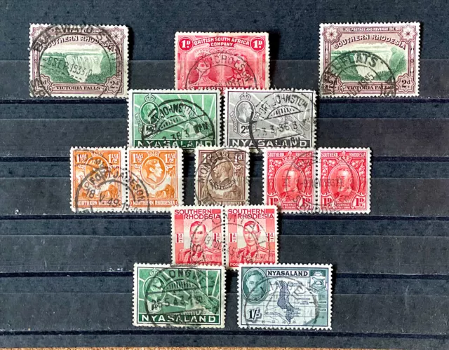 The Rhodesia 1910-45 Collection Of Postmarks On Stamps Incl Bulawayo Station(14)