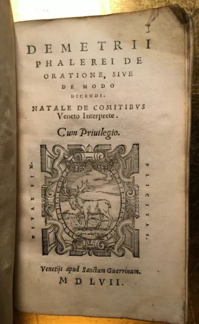 *1557*Demetrio Falereo De Oratione+Al Sofista De Figuris Elocut Livre Book Grece 2