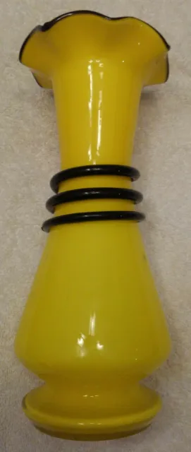 Tango Glass Fluted top Spun Serpent Vase Deco Czechoslovakian Vase