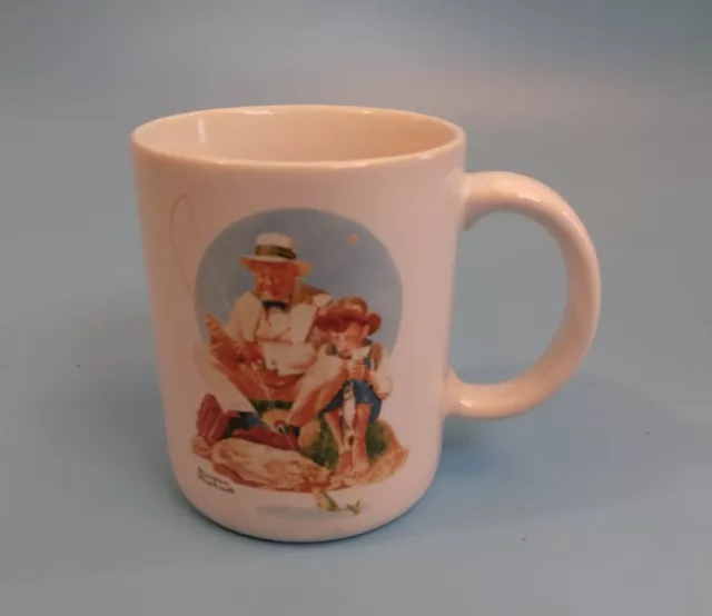 Vintage Norman Rockwell Catching The Big One Coffee Mug/Cup 1987