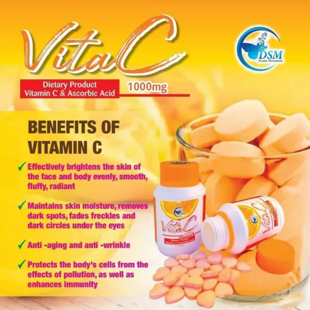 Vitamine C Ascorbic 1000mg meilleures Antioxydants 60 comprimés