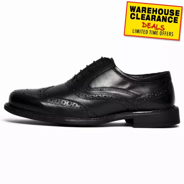 Oaktrak Henry By Red Tape Mens Leather Formal Designer Smart Brogues Black