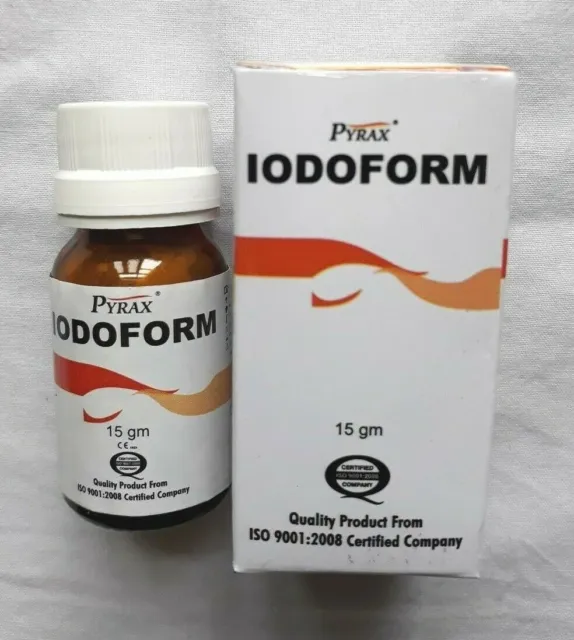 Polvo de yodoformo para odontología, 15 gramos, paquete de 2 cajas, Pyrax,...