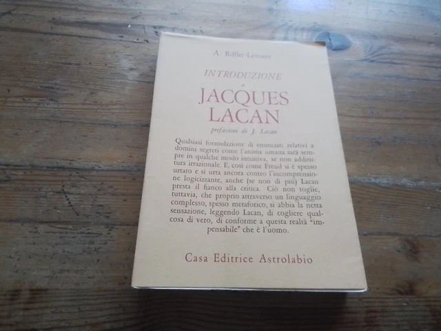 A. Rifflet-Lemaire Introduzione a Jacques Lacan Astrolabio, 1999, 5mg24
