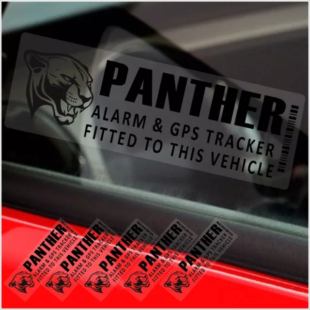 5 x adesivi Panther dispositivo di localizzazione GPS allarme sicurezza auto localizzatore allarme BLK