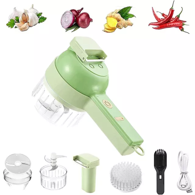 4in1 Electric Salad Fruit Vegetable Slicer Cutter Carrot Chopper Cutting Machine
