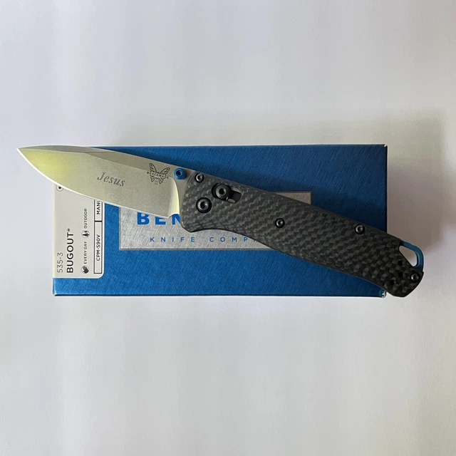 Benchmade Bugout (535-3) Carbon Fiber Handle S90V Blade Folding Knife - ENGRAVED