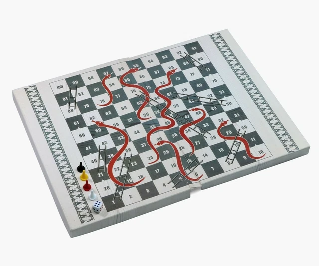 LUDO AND SNAKES and Ladders Classic Board Game Set Travel Compact
