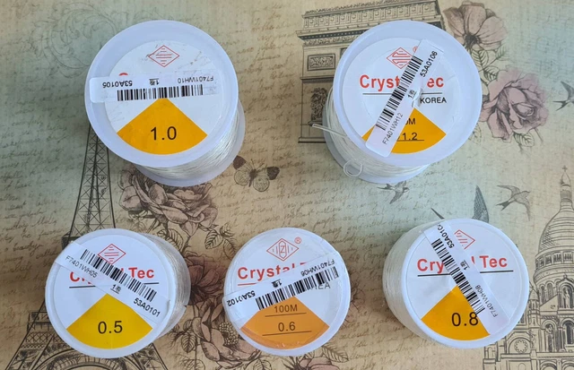 0,5/0,6/0,7/0,8/1,0/1,2 mm Nylonfaden elastisch crystalTec Schnur Perlen Draht 2