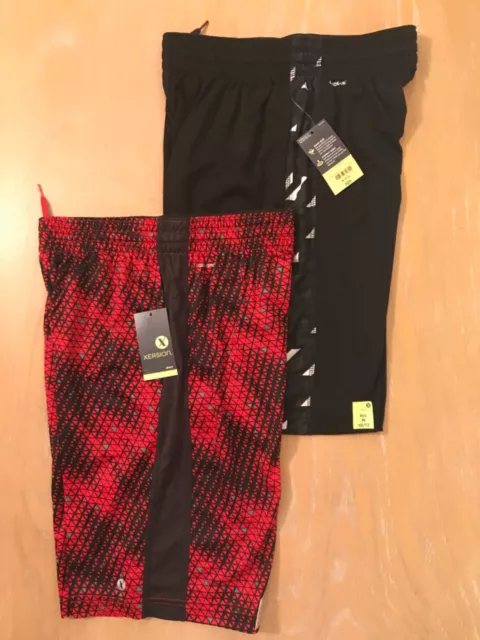 New! Xersion Boys Quick-dri Shorts Comfort Waist Lot of 2 Black & Red Size 10-12