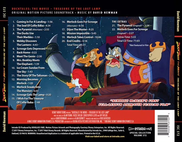 David Newman - DuckTales The Movie: Treasure Of The Lost Lamp Score CD / MEGARAR 2