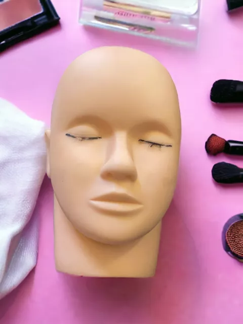 False Eyelash Silicone Face Model Practice Head Lash Beauty School Mannequin