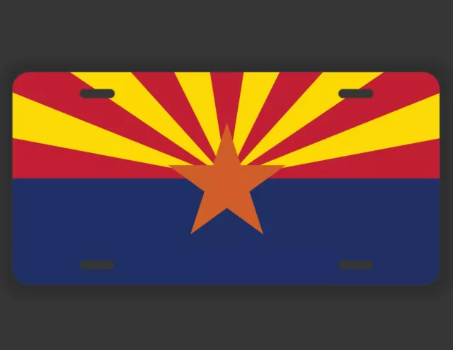 Arizona State Flag License Plate Tag Vanity Front Aluminum 6 Inches By 12 Inches