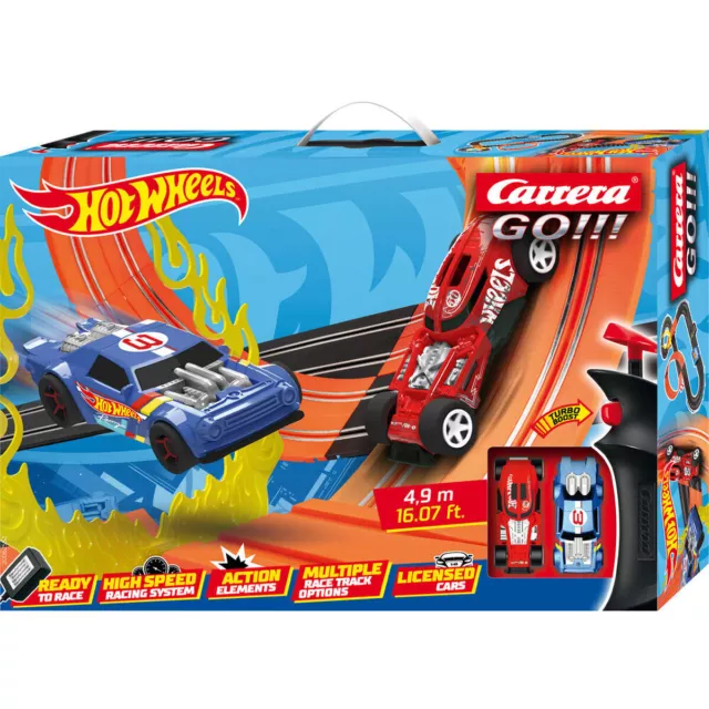 PISTE DE COURSE Carrera-Toys GO!!! Hot Wheels 4.9 4,9 m 2 voitures EUR  103,99 - PicClick FR