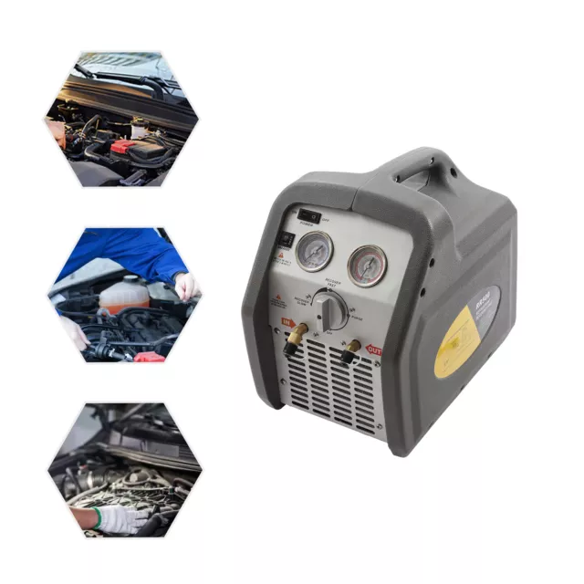 110V 60 Hz Portable Refrigerant Recovery Machine Filter Double Cylinder 1/2HP