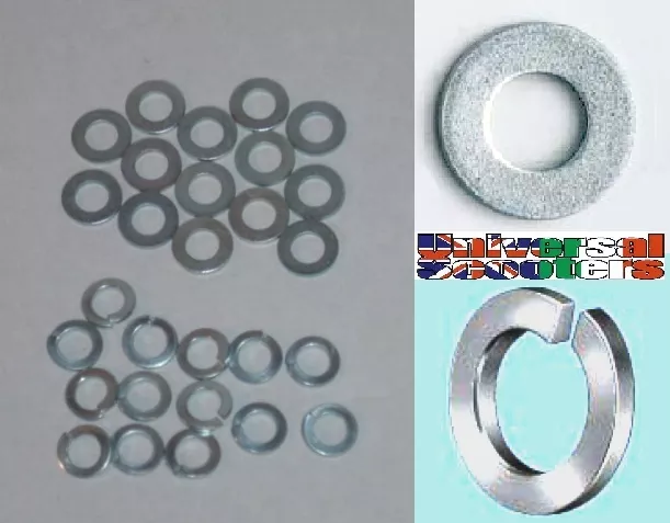 7mm Metric Washers (x28) - Flat Washer (x14) & Spring Washer (x14) - Zinc Plated