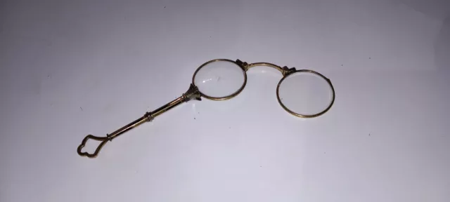 Antikes  Lorgnette , Klapp- / Stielbrille , Messing