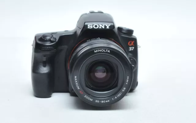 Sony Alpha SLT-A37 Translucent Mirror DSLR Camera W/Minolta 35-80mm Lens