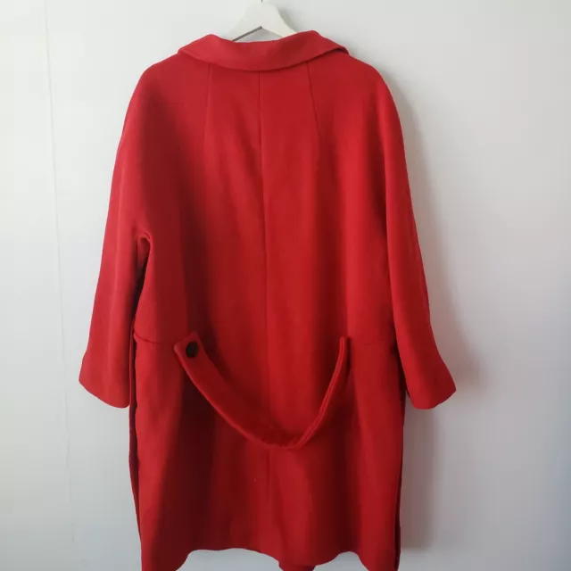 Anthropologie Elevenses Brienne  Red Oversized Coat size L 2