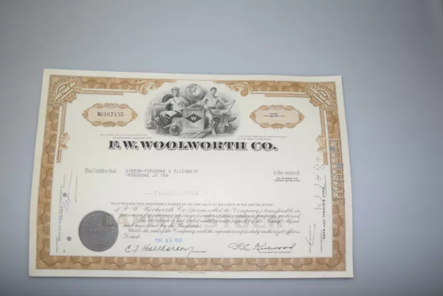 Historisches Wertpapier Aktie F.W. Woolworth  1966 092