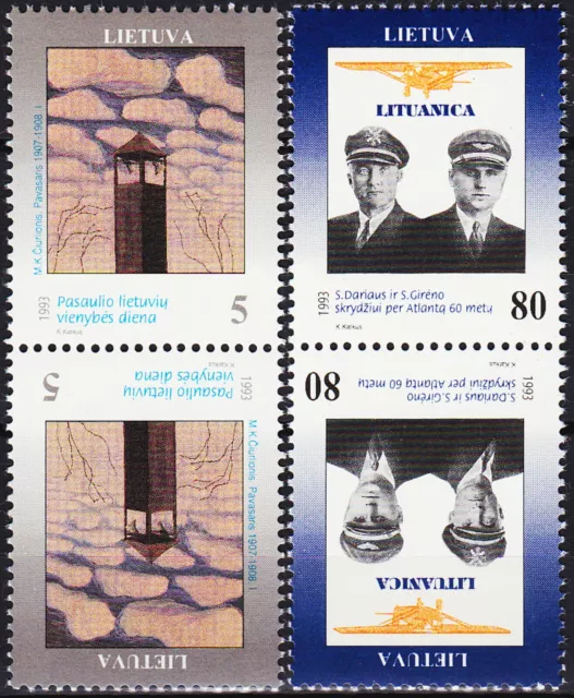 Lithuania World Lithuanian Unity Day Tête-Bêche 1993 MNH-8 Euro