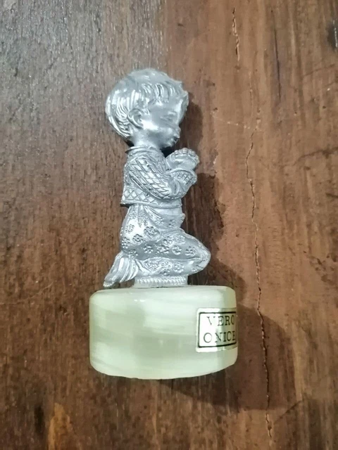 Statuetta Prima Comunione - Peltro - Base Vero Onice