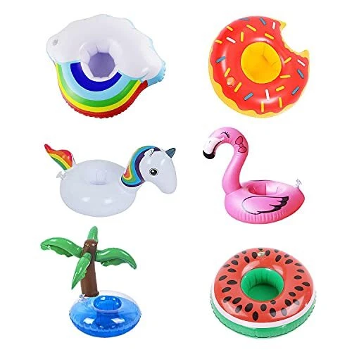 QEEQPF Ensemble de Porte-gobelets gonflables 6 pièces Porte-Boissons pour Bai...