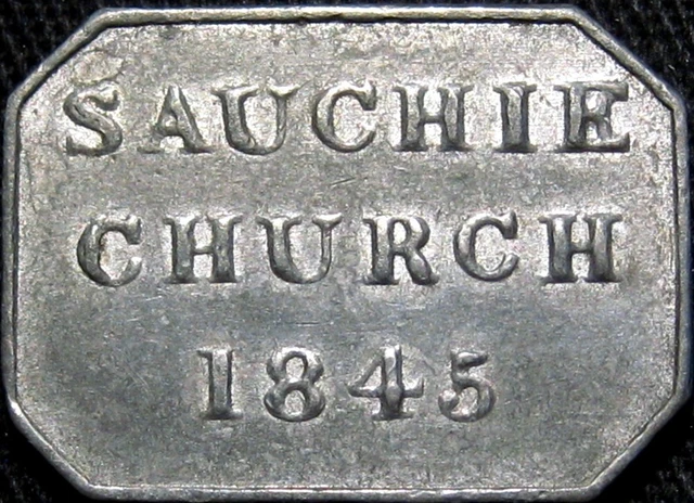 1845 Sauchie Clackmannanshire Scotland Communion Token Burz 6161 Ex Norweb