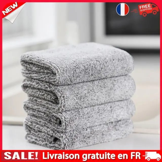 5Pcs Washing Kitchen Towel Thick Bamboo Charcoal Fiber Tea Towels (25x25cm)