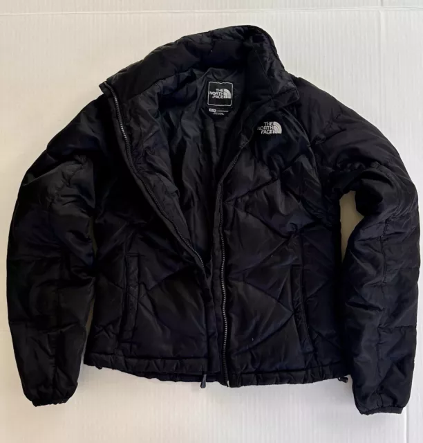The North Face 550 Puffer Jacket Womens XS Quilted Goose Down Black Parka Coat