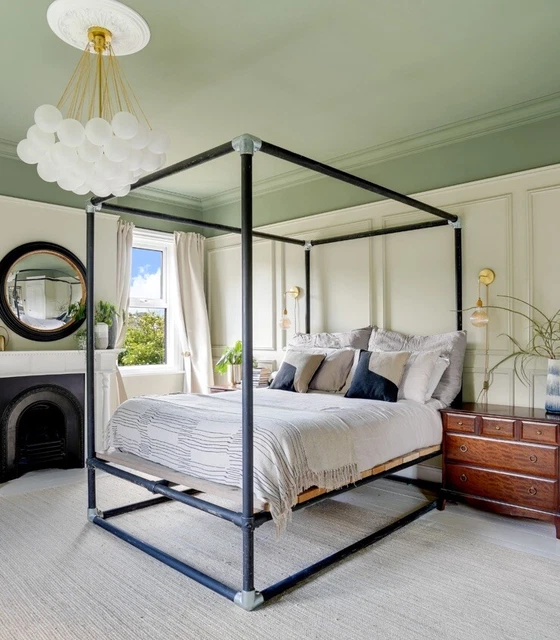 FOUR POSTER KIND Size Bed Made From Scaffolding £275.00 PicClick UK