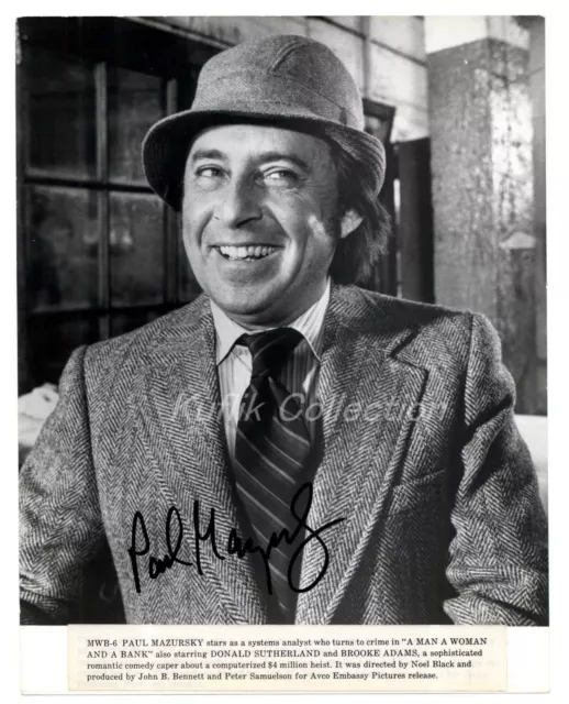 Paul Mazursky - Director Signed Autograph 8x10 Photo - A Man A Woman and a Bank