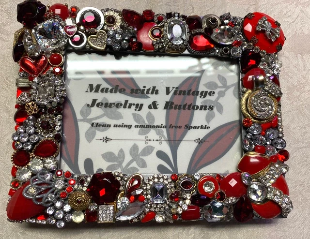 Handmade Rhinestone Jeweled Picture Frame
