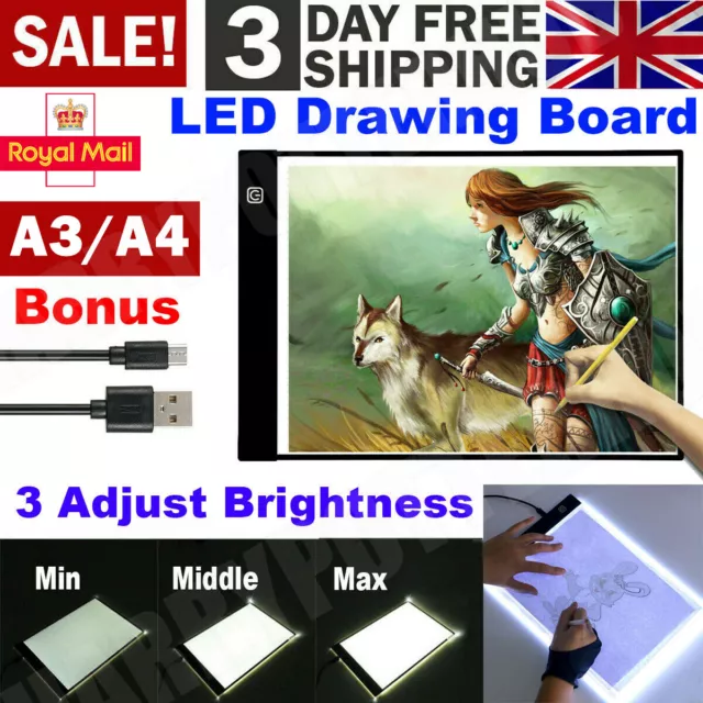 A3 LED Drawing Tracing Board Light Box Tattoo Art Stencil UltraThin Lightbox Pad