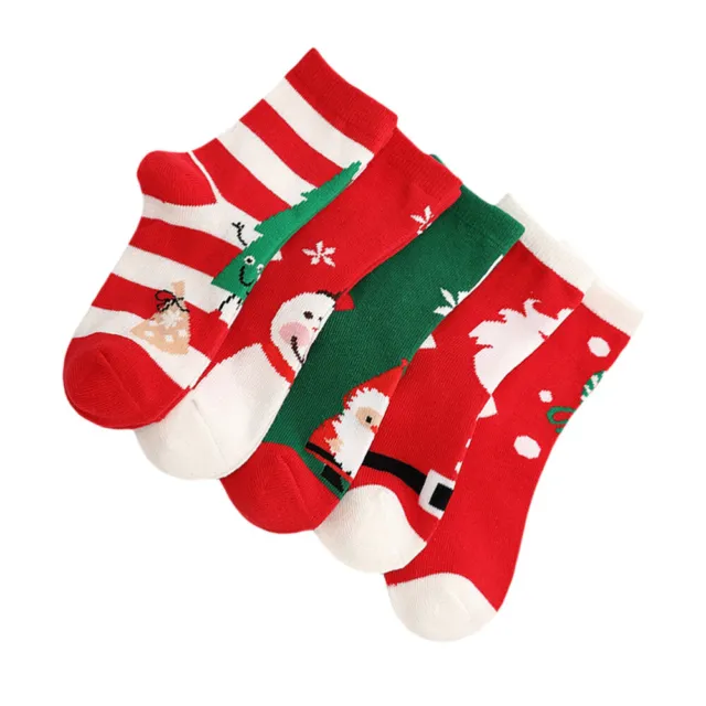 5 Pairs Kids Stockings Christmas Novelty Socks Infant Boy Cartoon Girl Child