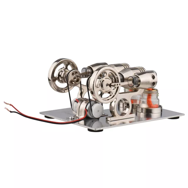Stirlingmotor-Bausatz Doppelmotor-Generator Heißluftmotor-Modell für Lehrer 3