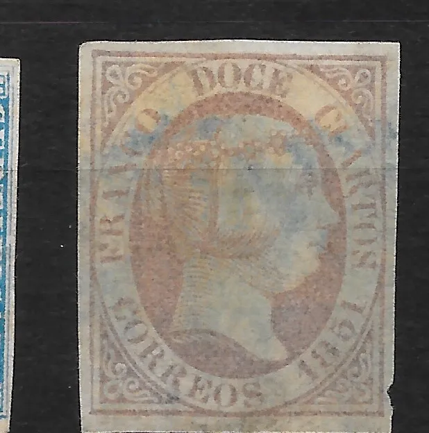 Edifil 7 Postmark Blue Signed Reverse Catalogue 800 Euros