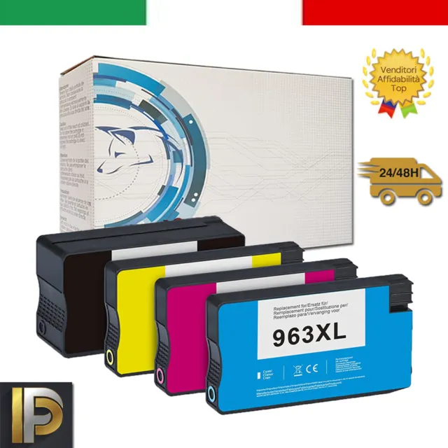 4 CARTUCCE 963XL per HP OfficeJet Pro 9010, 912, 915, 916, 919, 920 All-in-One