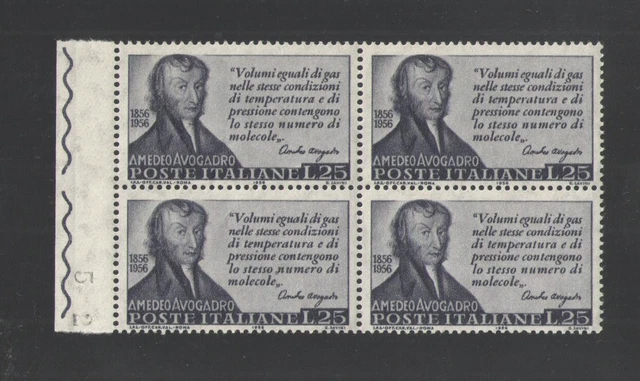 1956 ITALY Scott Catalog # 714 BLOCK of 4 MNH MINT NEVER HINGED