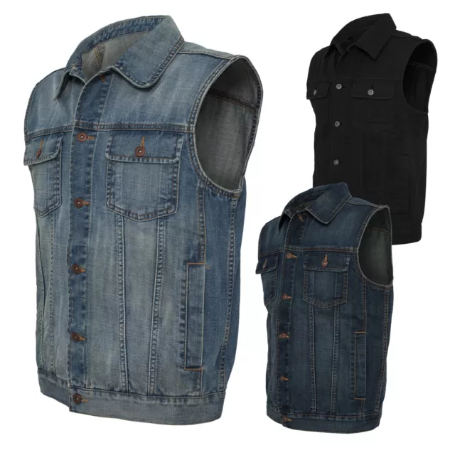 URBAN CLASSICS Herren Denim Vest Jeansweste Jeans Jacke Weste Jeansjacke S-XXL