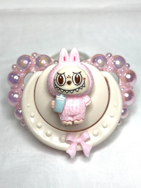 Labubu Pacifier ADULT PACIFIER LABUBU With pink Pearls £21.51 - PicClick UK